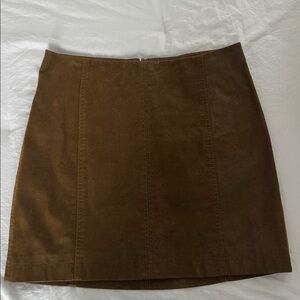 Free People olive suede-like mini skirt